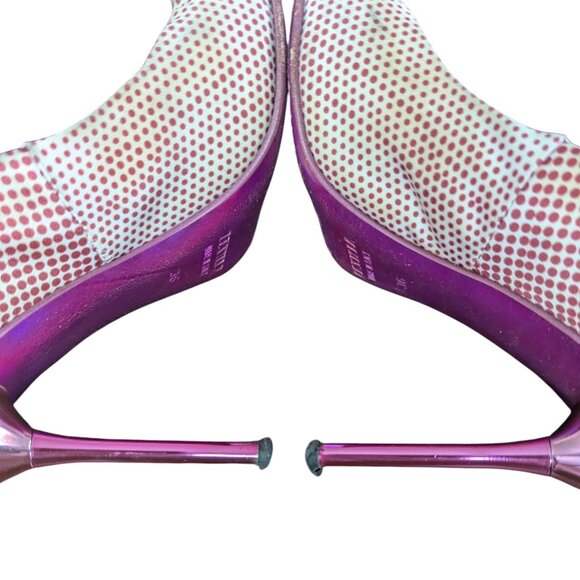 Le Silla pop art satin bejewelled Pointed Toe Crystal Embellished Pumps Size 36 - Picture 4 of 16